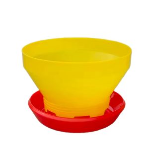 Hranitoare  plastic 5 kg rotunda galben cu rosu